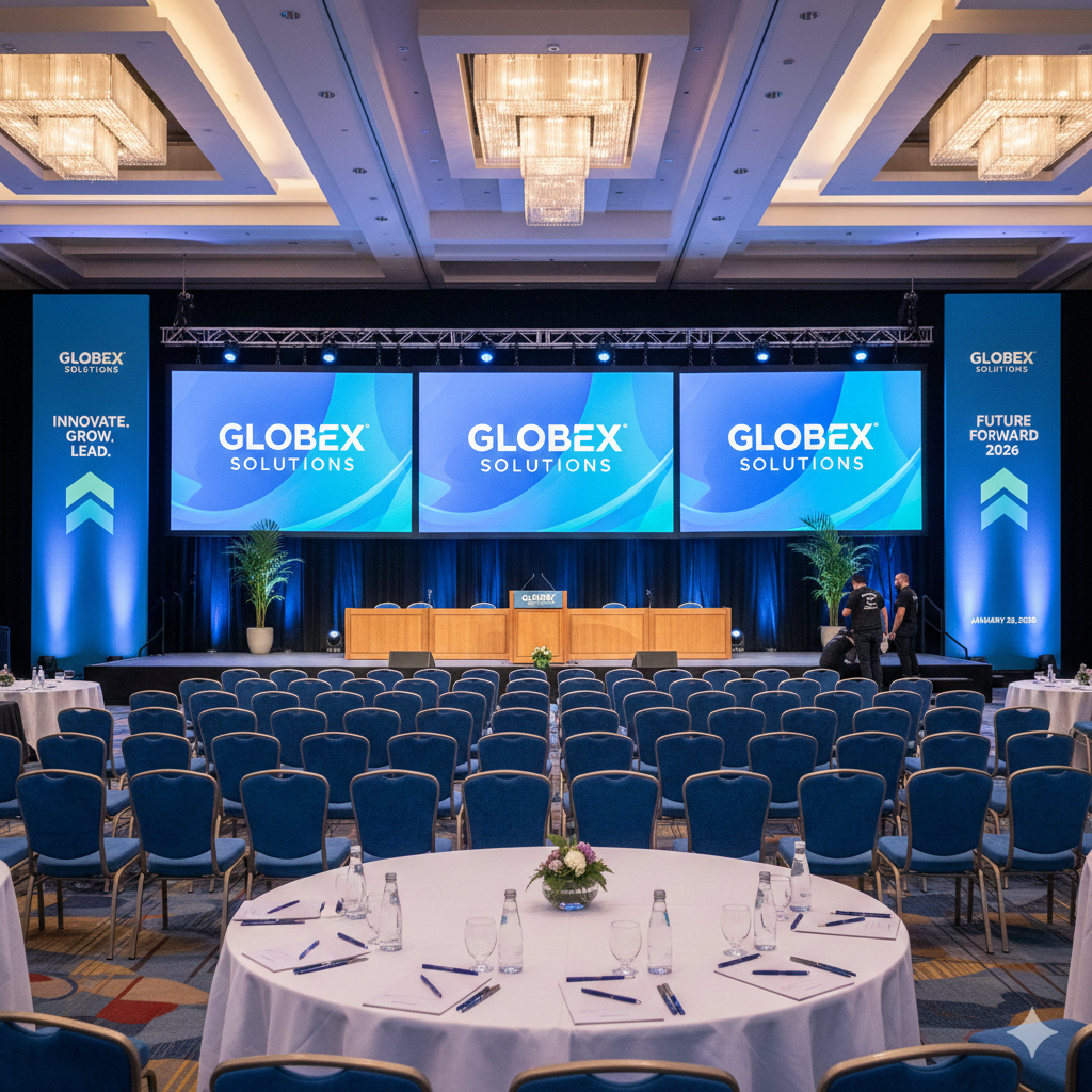 Corporate conference event setup